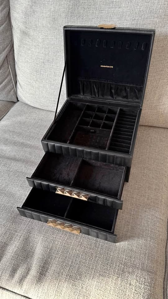 ✨ Elegant Black Jewelry Box with Drawers | Like New ✨