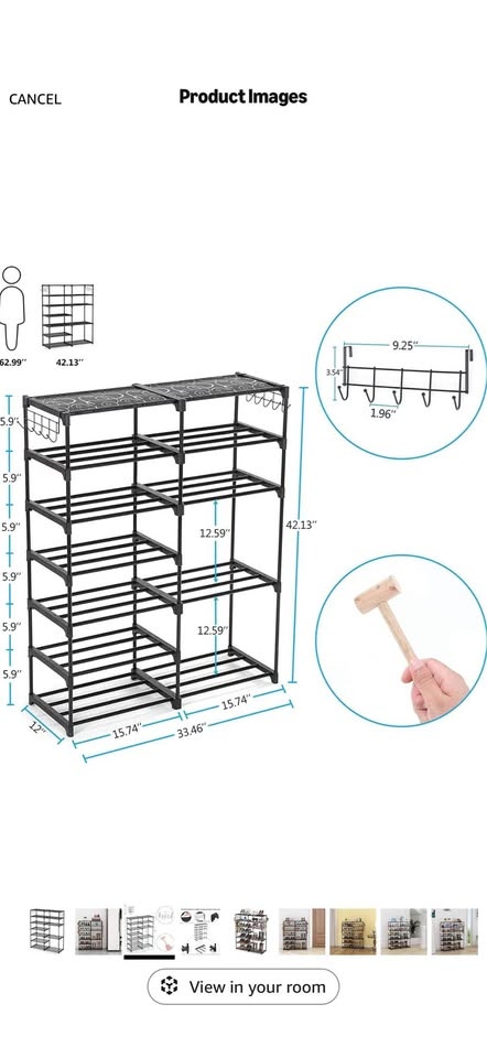 7 Tiers Shoe Rack Shoe Tower - photo 2