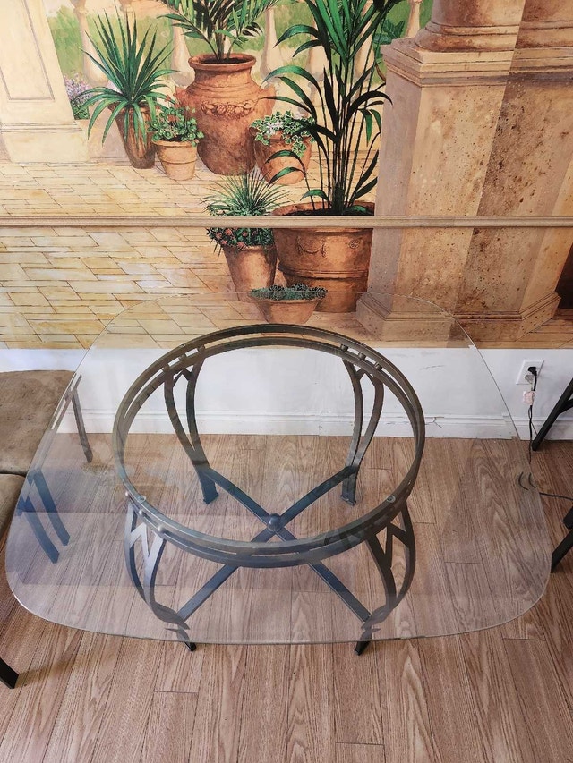 Glass and metal tables