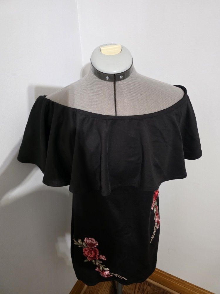 Embroidered Off the Shoulder Bodycon Dress - photo 3