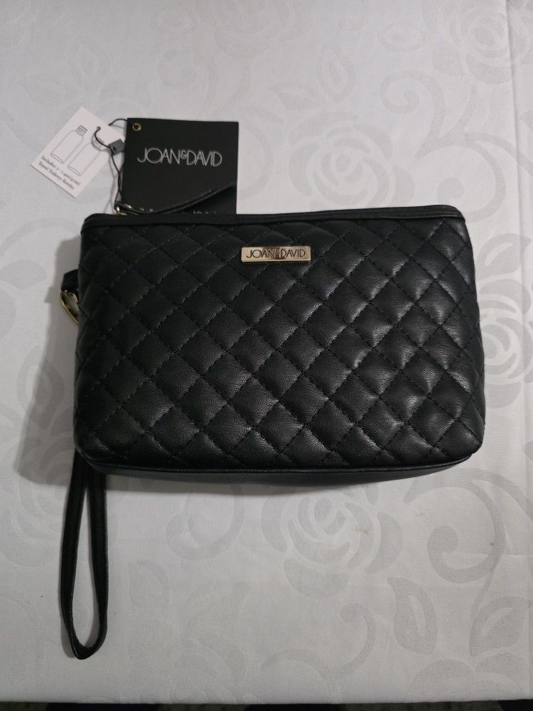 JOAN & DAVID Black Quilted Cosmetic Bag