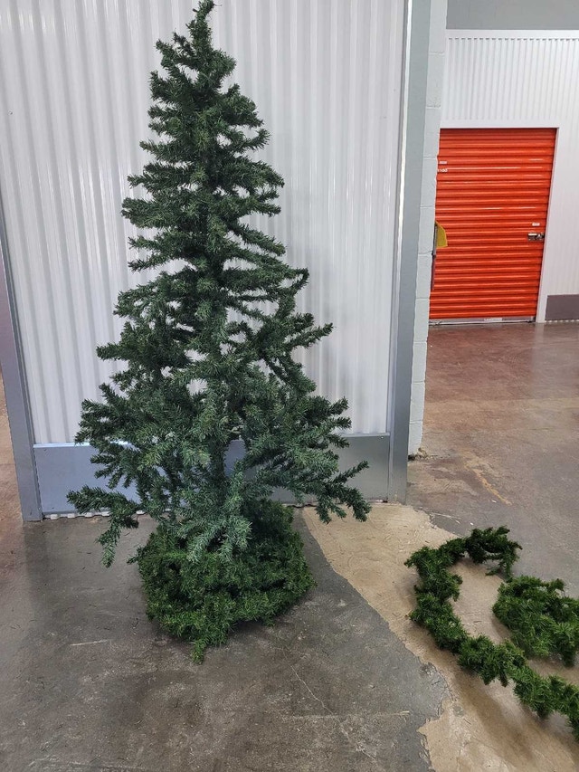 Artificial Christmas Tree with green string garlands