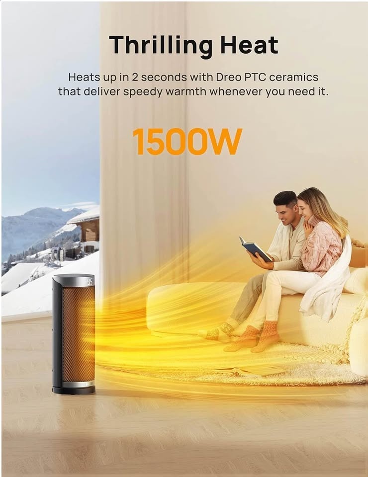 DREO 16" Portable Space Heater 1500W with Remote - photo 3