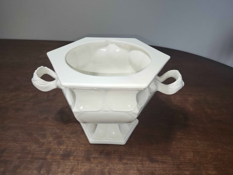 Antique White Ironstone Pedestal Sugar Bowl - photo 2