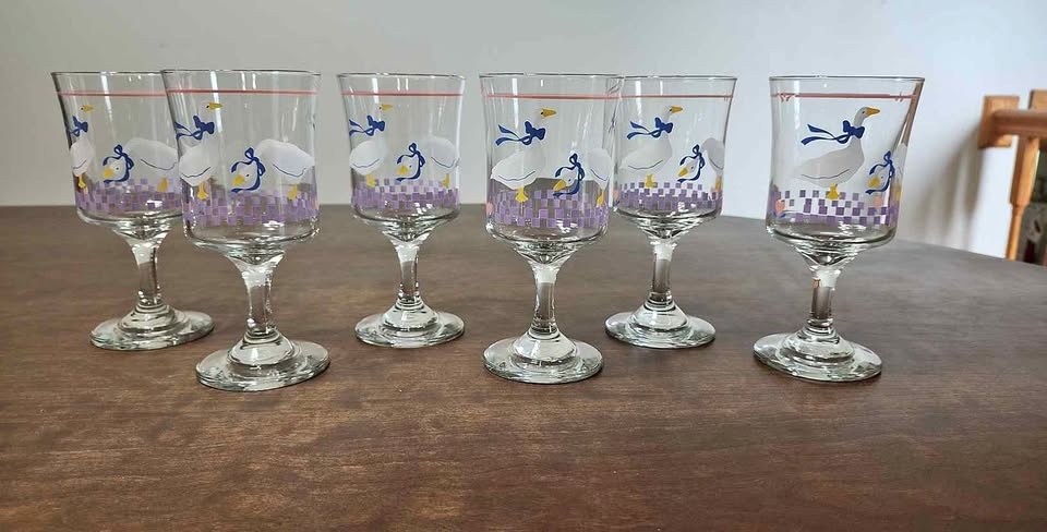 LIBBEY Farm Country Geese Glassware - Set of 6