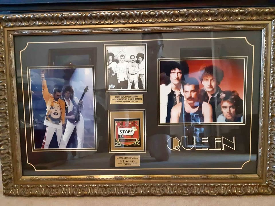 QUEEN MEMORABILIA SIGNED BY ALL MEMBERS OF QUEEN