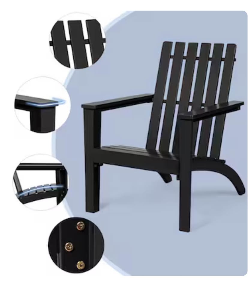 Costway Adirondack Chair Black Wood Frame - photo 2