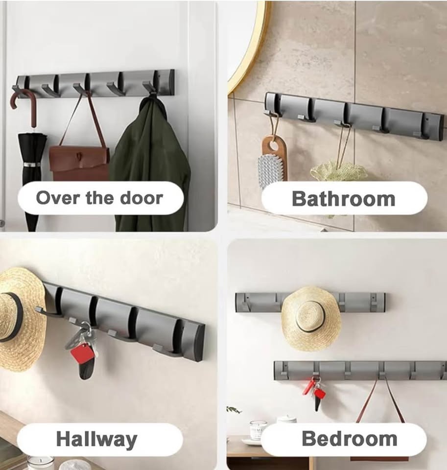 Wall Mounted Coat Rack with 5 Hooks - photo 4