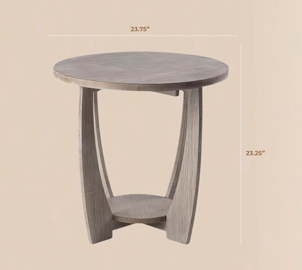 New-Rustic Farmhouse End Table with Storage Shelf - photo 3