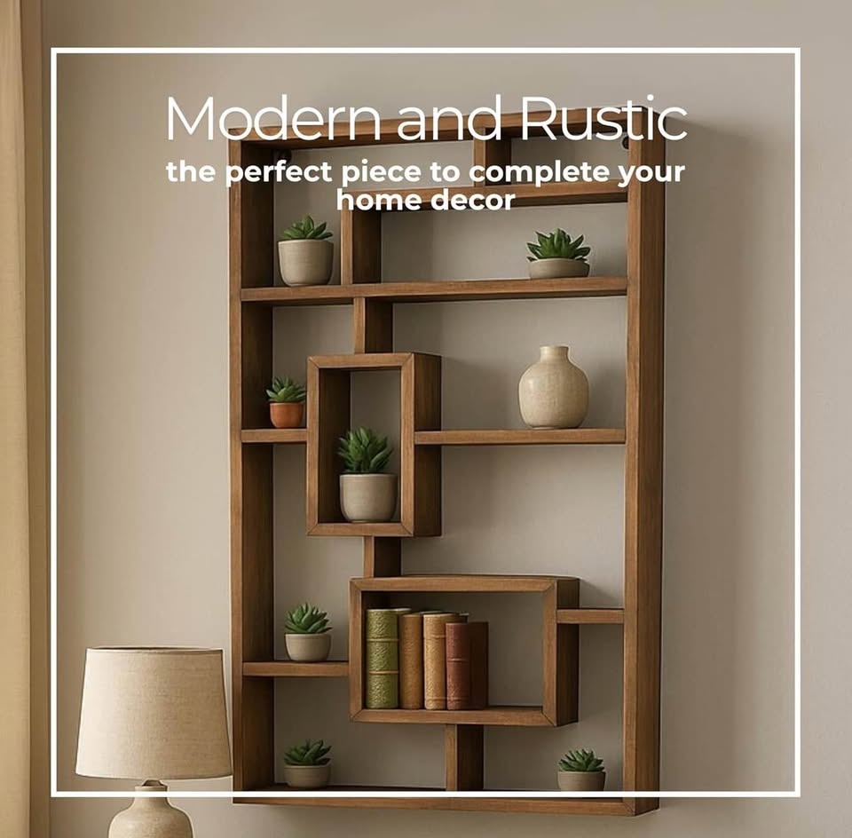 Wall Storage Shelf with Geometric Design - photo 4