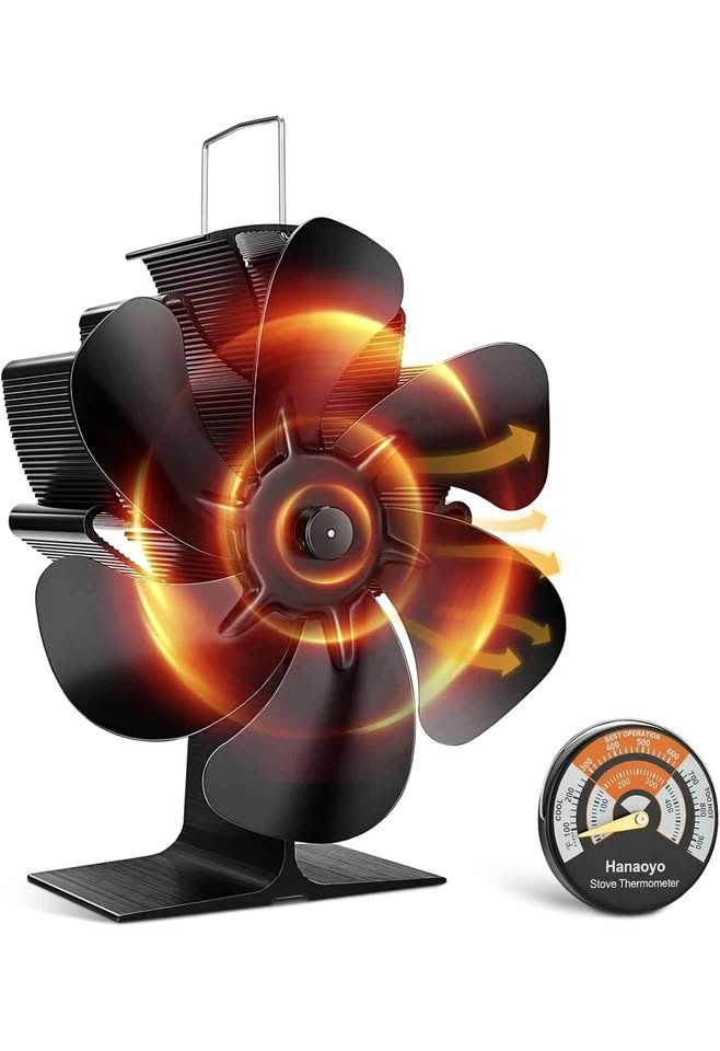 Wood Stove Fan with thermometer