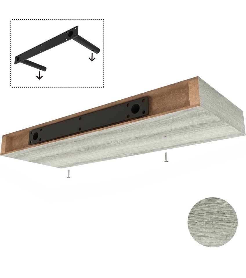 New-Natural Wood Floating Shelves, 24" Set of 2 - photo 5