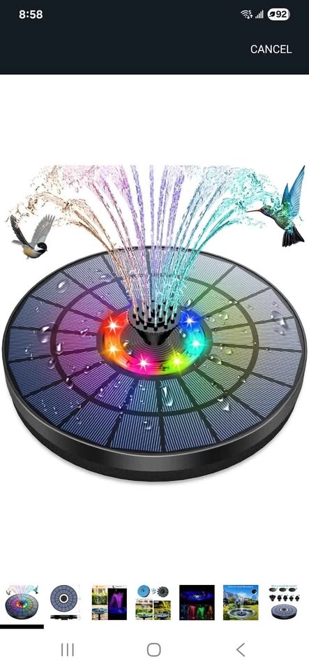 AMZtime LED Solar Fountain Pump Upgraded 5.5W