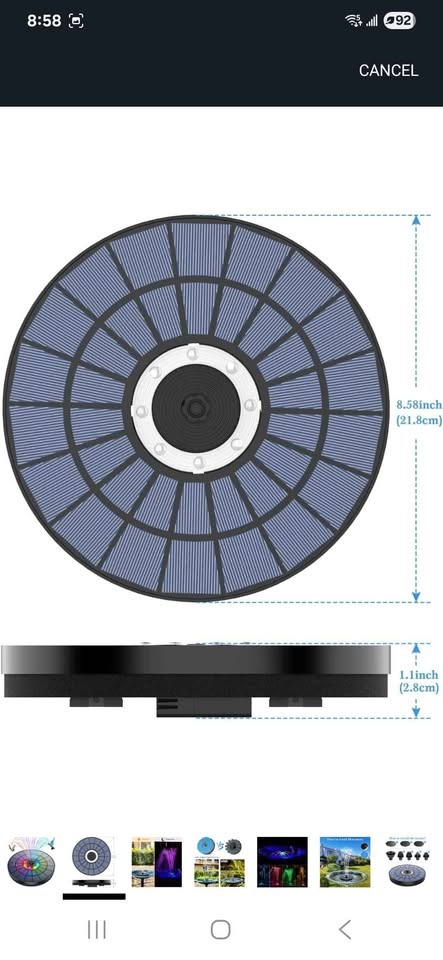 AMZtime LED Solar Fountain Pump Upgraded 5.5W - photo 2