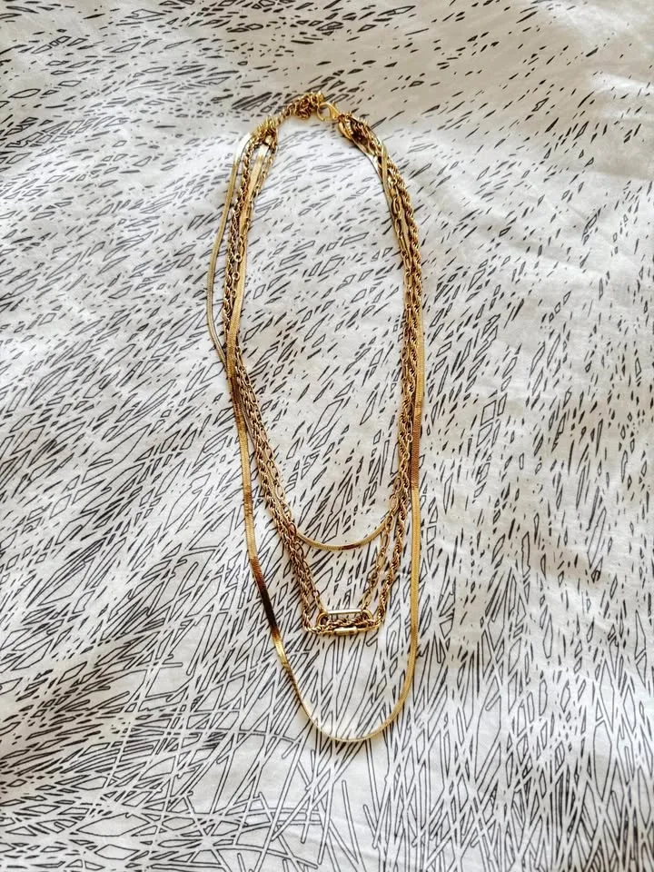Gold Layered Chain Necklace thumbnail