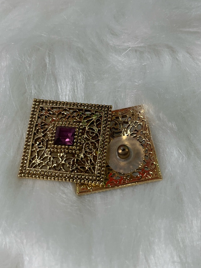 Vintage purple gemstone Earrings - photo 2