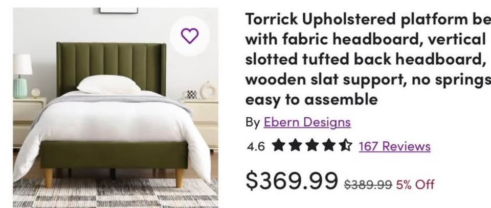 Twin bed / upholstered bed - Brand new in box (Retails for $418) - photo 2