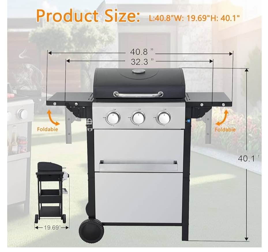 3 Burner Propane Gas Barbecue Grill - photo 5