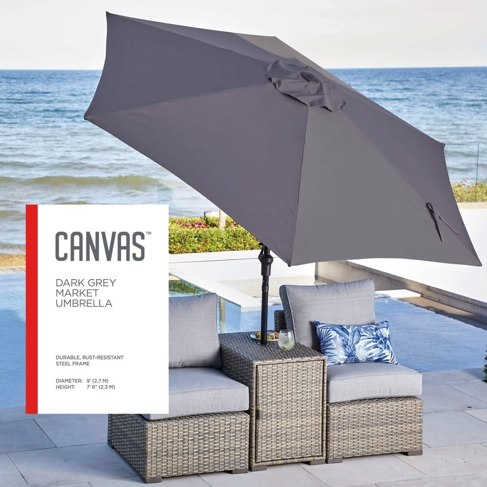 CANVAS 9-ft Market Umbrella with Crank - photo 2