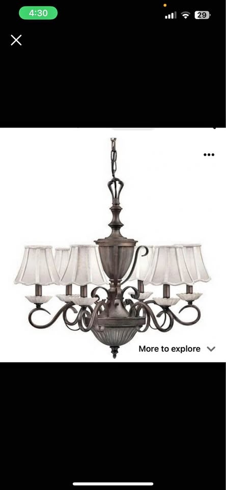 Elegant 5-Light Chandelier with Off-White Shades