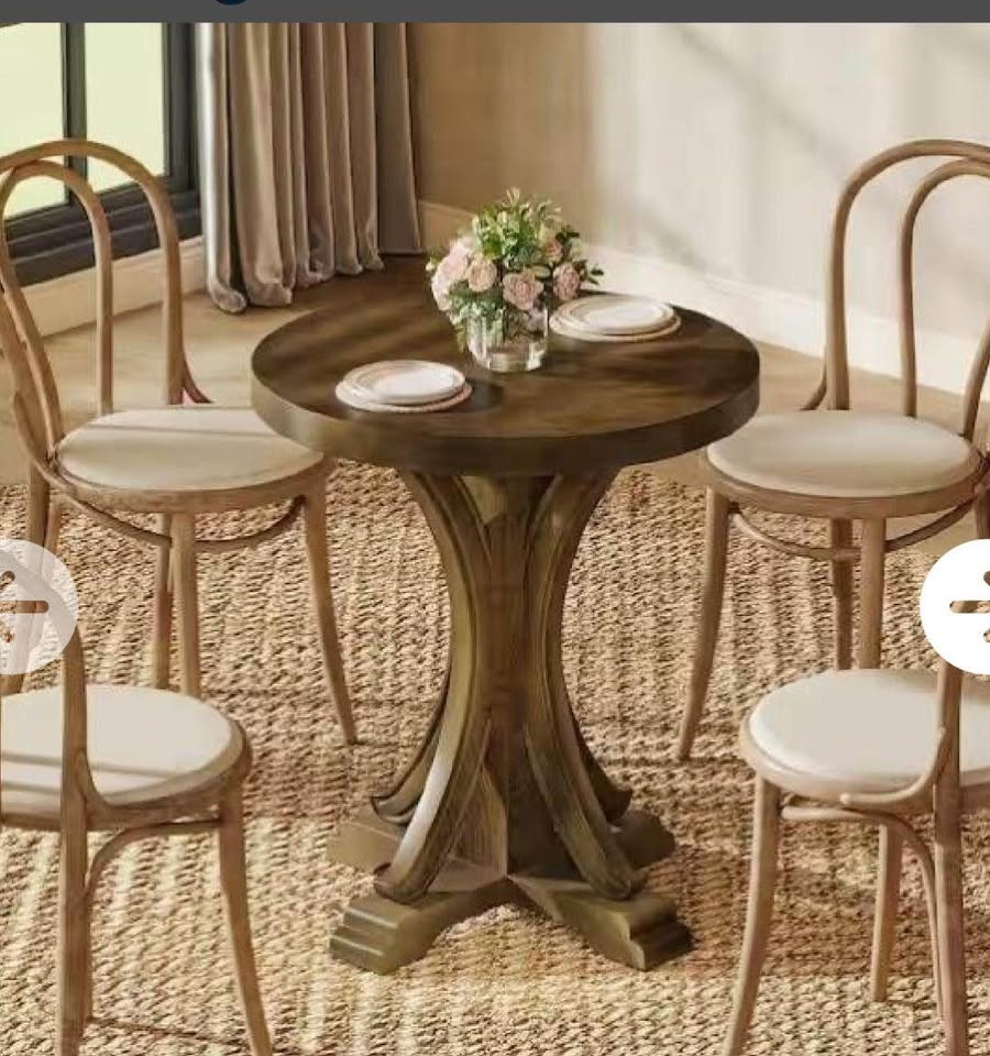 New open box farmhouse round wooden table - photo 4