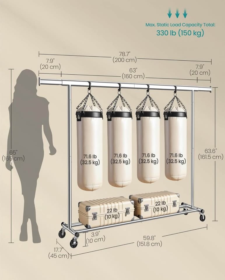 SONGMICS Clothes Rack with Wheels - photo 3