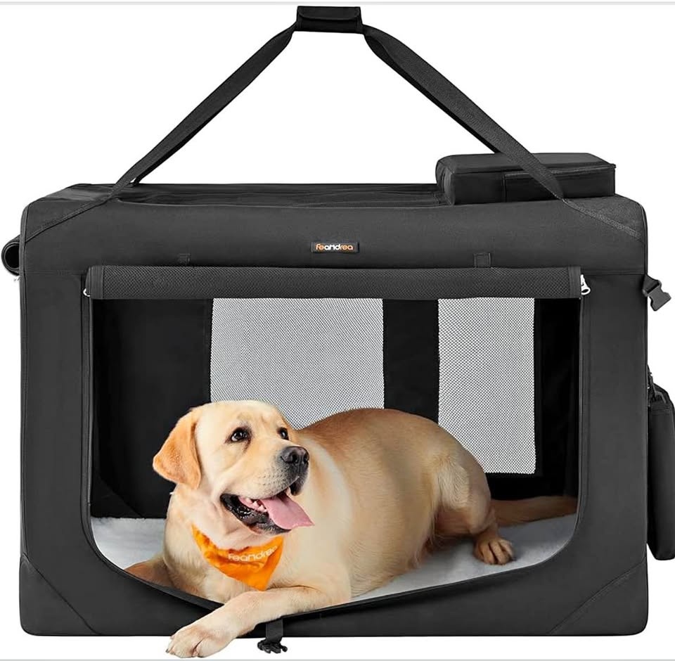 New-Feandrea Dog Crate, Collapsible Pet Carrier, Mesh
