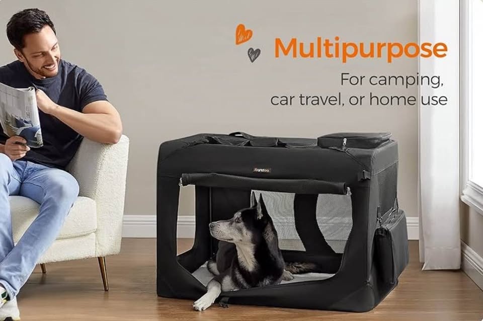 New-Feandrea Dog Crate, Collapsible Pet Carrier, Mesh - photo 2