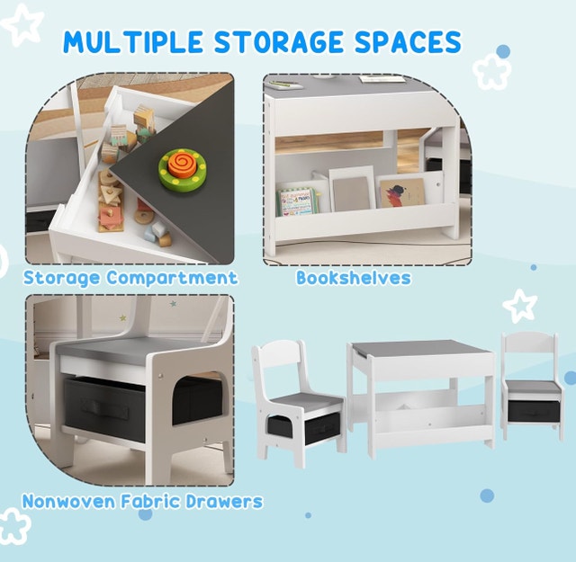 New-Qaba 3 Piece Kids Table and Chair Set - photo 4
