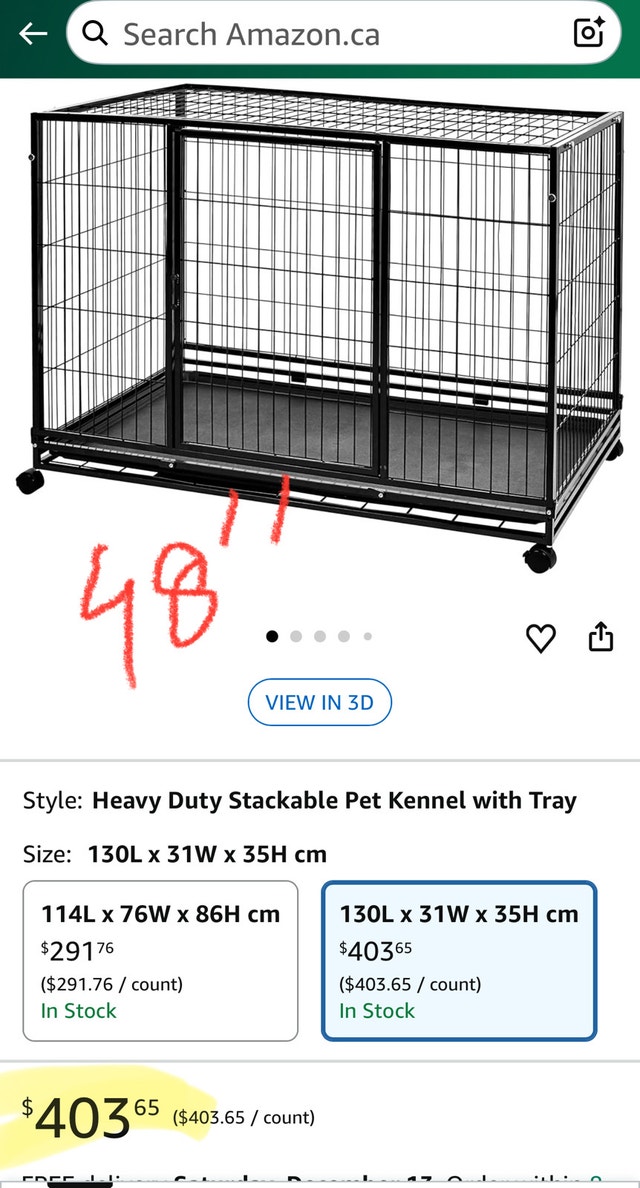 New-AMAZON BASICS 42" & 48" STACKABLE PET KENNELS - photo 5