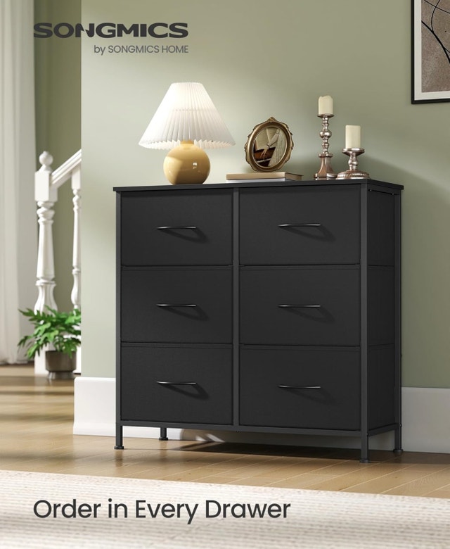SONGMICS Dresser for Bedroom, Chest of Drawers, Steel, MDF - photo 3