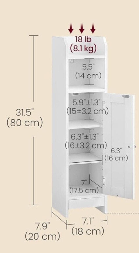 VASAGLE Storage Corner Floor Cabinet with Door - photo 2