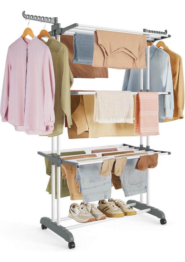 SONGMICS Clothes Drying Rack 4-Tier, Foldable Drying Rack