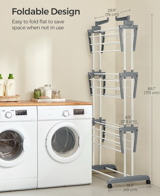 SONGMICS Clothes Drying Rack 4-Tier, Foldable Drying Rack - photo 3