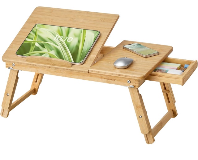 New-SONGMICS Laptop Desk for Bed or Sofa with Tilting Top
