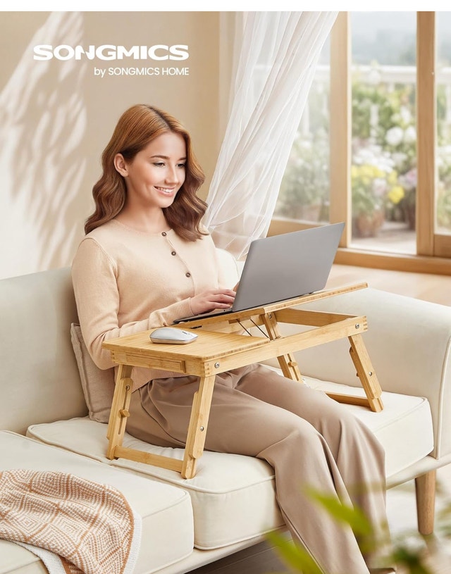 New-SONGMICS Laptop Desk for Bed or Sofa with Tilting Top - photo 2