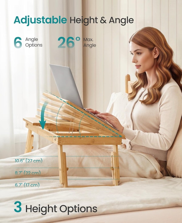 New-SONGMICS Laptop Desk for Bed or Sofa with Tilting Top - photo 3