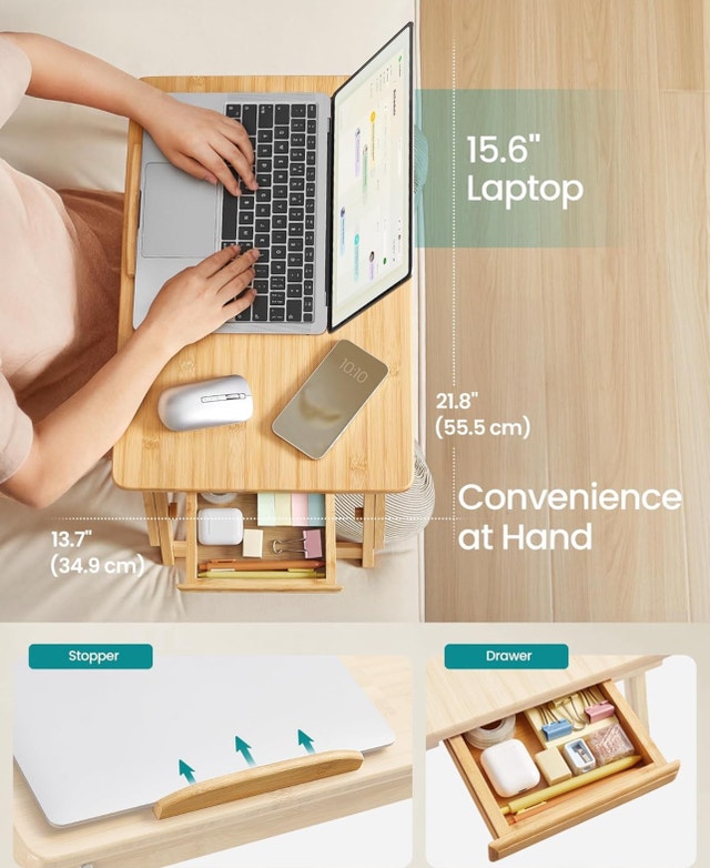 New-SONGMICS Laptop Desk for Bed or Sofa with Tilting Top - photo 4