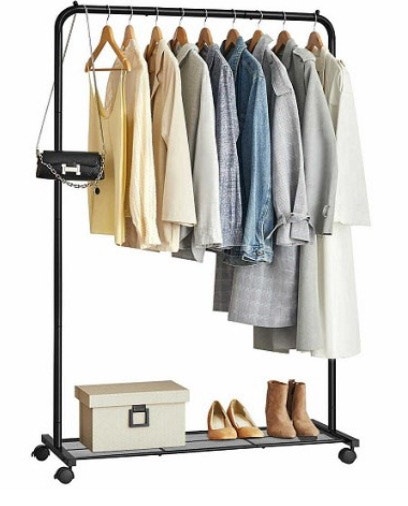 SONGMICS Clothes Rack with Wheels, 35.8 Inch Garment Rack