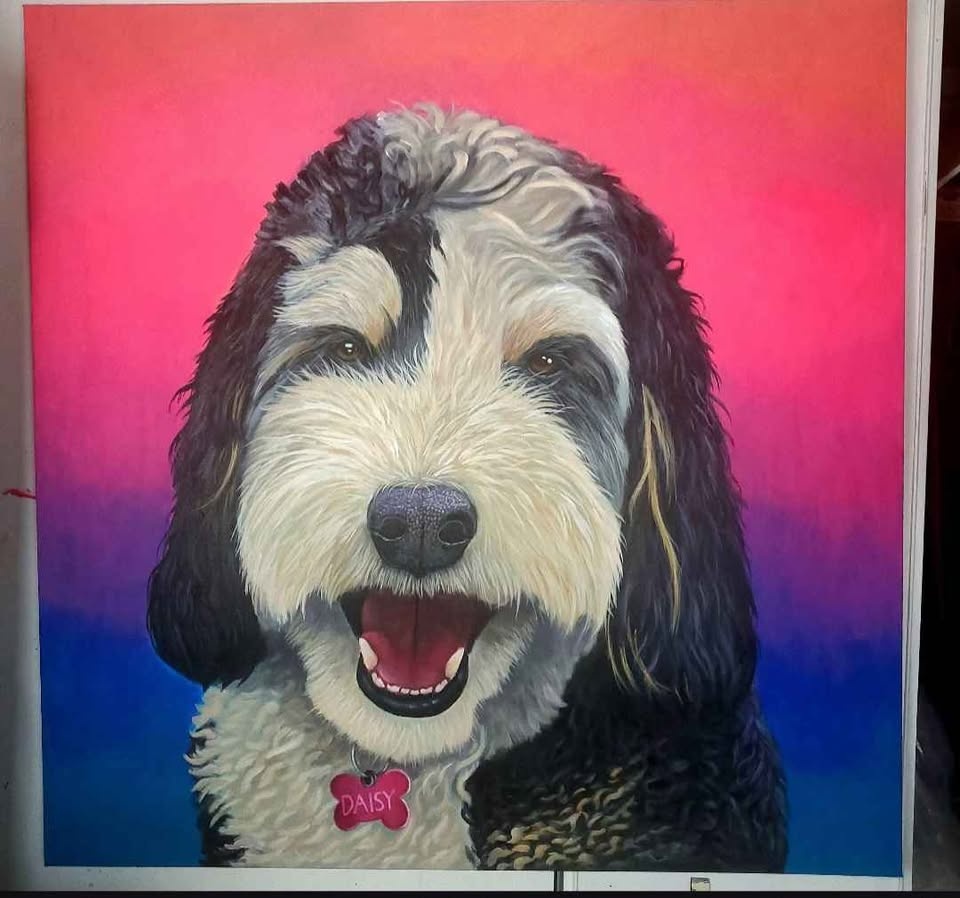 Custom Pet portrait acrylic painting - photo 5
