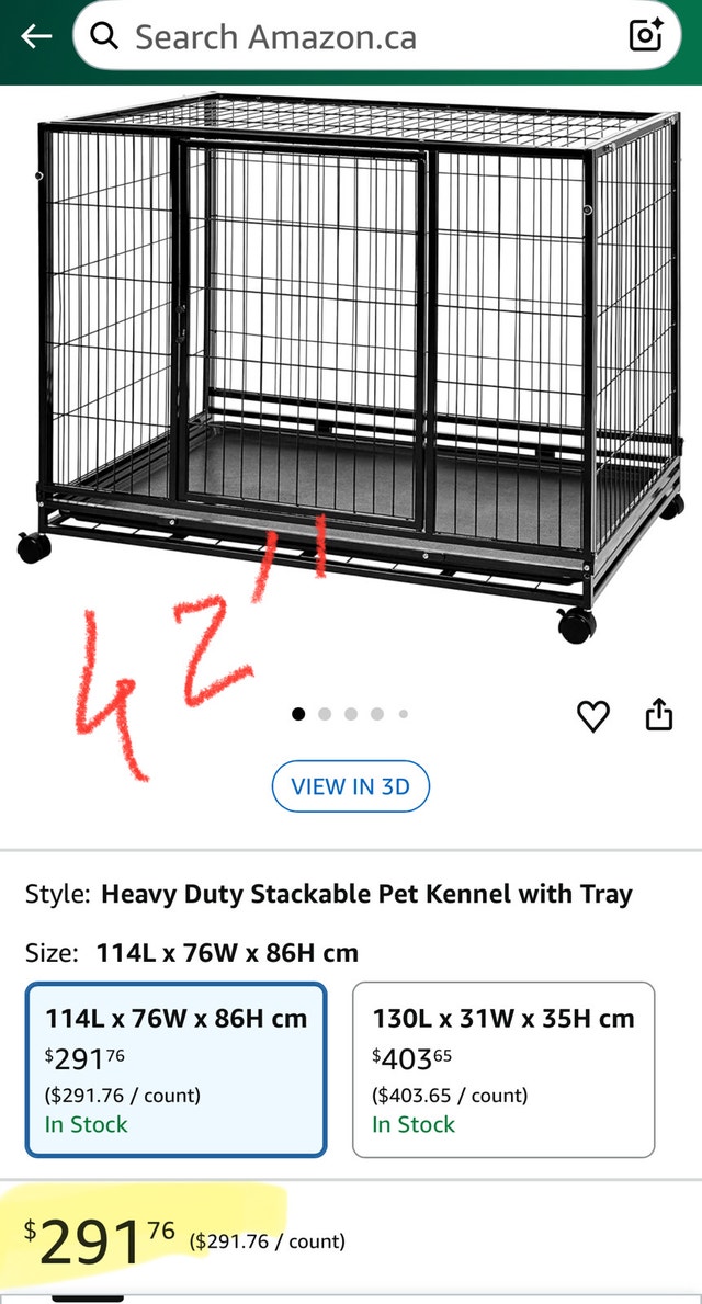 New-AMAZON BASICS 42" & 48" STACKABLE PET KENNELS - photo 4