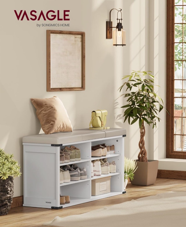 VASAGLE Shoe Storage Bench with Removable Cushion - photo 2