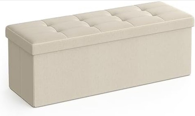 SONGMICS Ottoman Storage Stool Bench