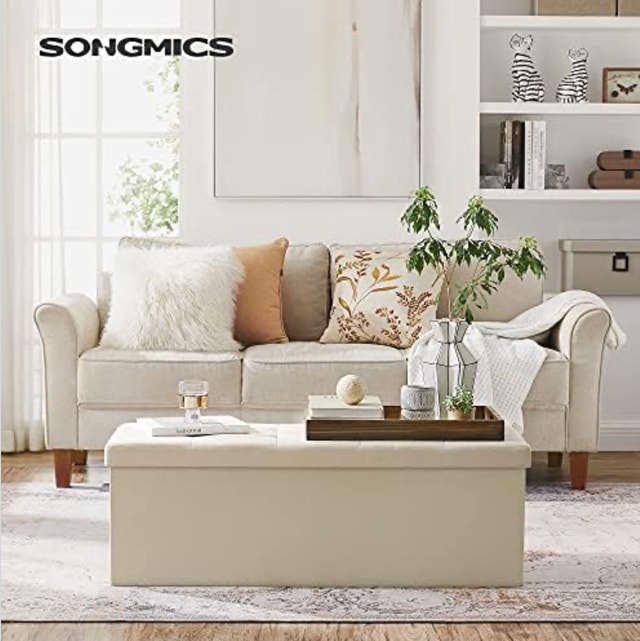 SONGMICS Ottoman Storage Stool Bench - photo 2