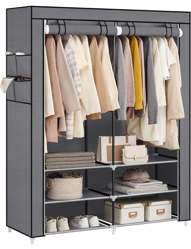 SONGMICS Portable Closet Wardrobe with Shoe Rack and Cover