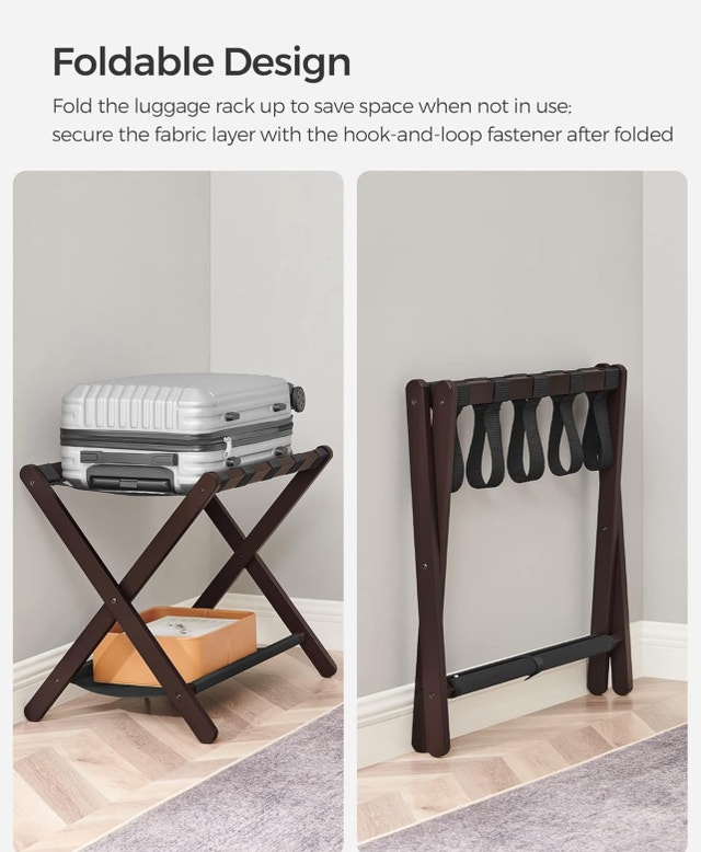 SONGMICS Luggage Rack, Bamboo Luggage Rack for Guest Room - photo 3