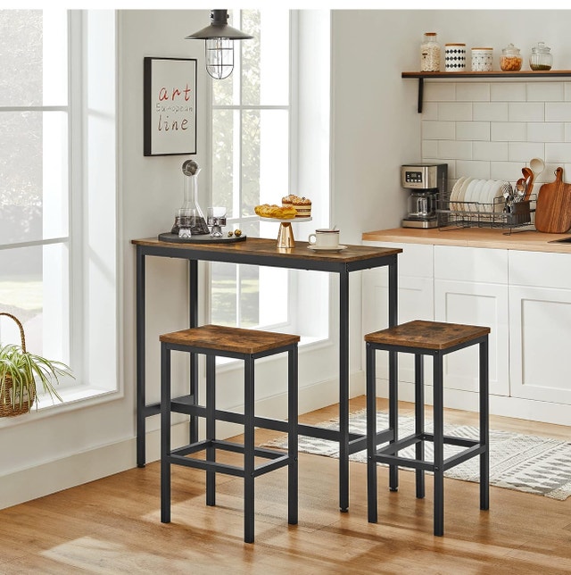New-VASAGLE Dining Table Set, Bar Table and Chairs Set - photo 3