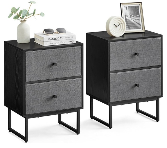 VASAGLE Nightstands, Set of 2, Side Tables for Couch etc