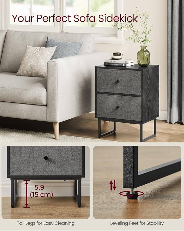 VASAGLE Nightstands, Set of 2, Side Tables for Couch etc - photo 4