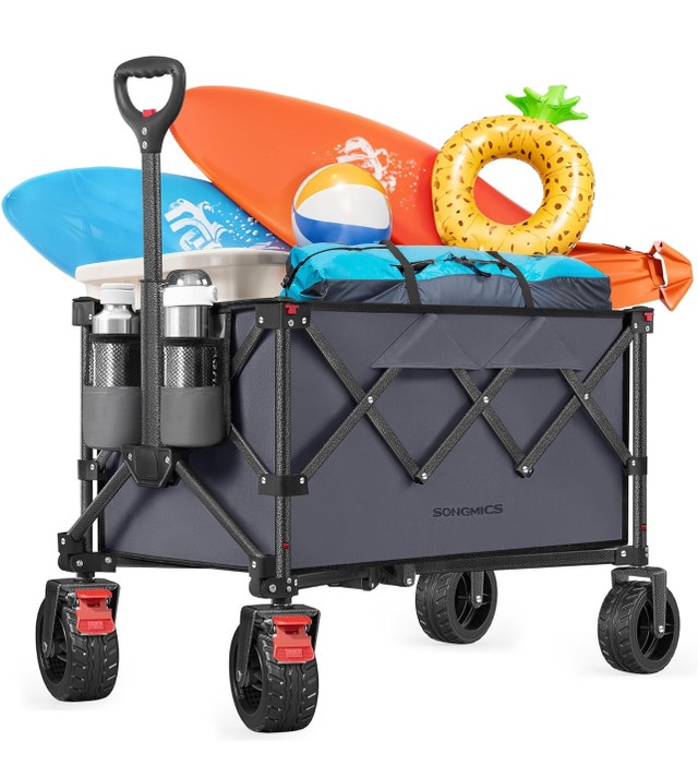 New-SONGMICS Foldable Trolley, Garden Camping Trolley